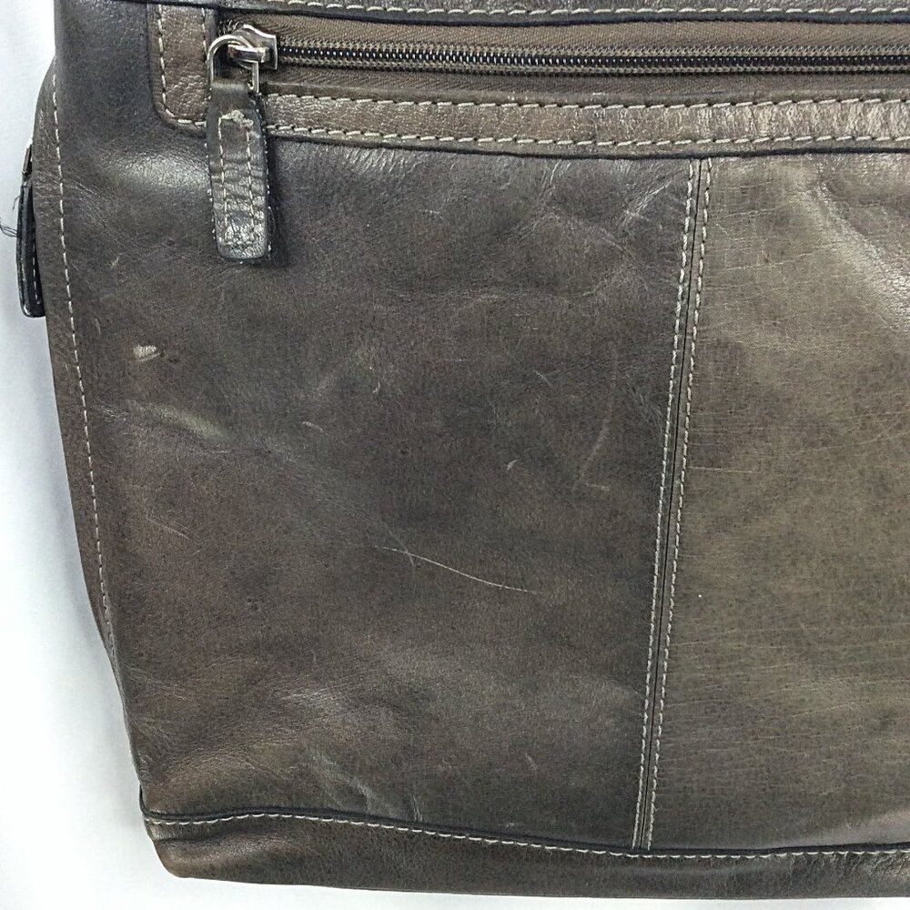 Jack Georges Voyager Olive Brown Leather Crossbody Shoulder Bag - Picture 12 of 16